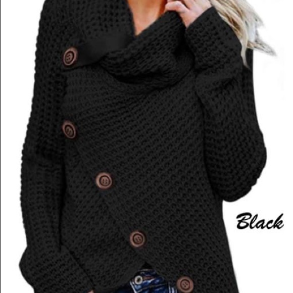 NWT 💎 Black Knitted Button Over-the-Head Cardigan - Picture 9 of 9